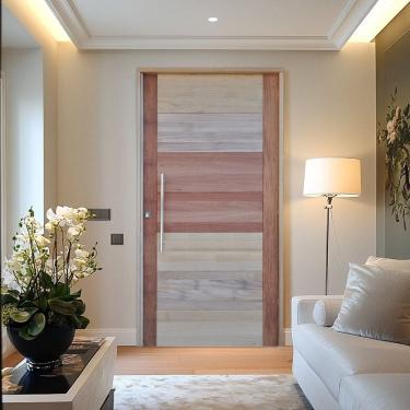 Imagem de Porta Pivotante Eucalipto Batente 14 Puxador Tubo 110cm X 210cm Direito 3B