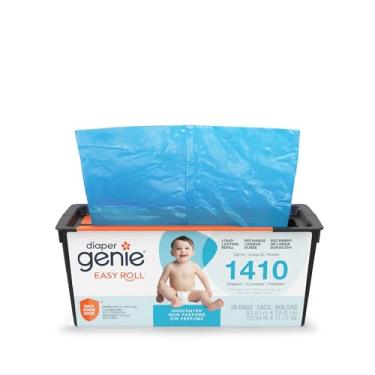 Imagem de Diaper Genie Refil Easy Roll | 30 sacos por refil | Comporta até 1410 fraldas recém-nascidas | Controle de odor | Sacos de recarga de balde de fraldas | Serve para baldes Diaper Genie Signature e