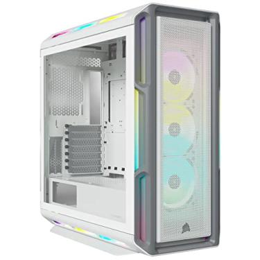Imagem de Gabinete Gamer Corsair iCUE 5000T RGB, Mid Tower, ATX, Lateral em Vidro Temperado, Branco - CC-9011231-WW