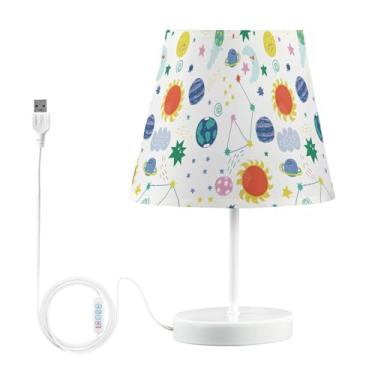 Imagem de Joisal Candeeiro de mesa divertido com elementos abertos e reguláveis, luminárias para quarto com abajur, lâmpadas modernas para mesa de cabeceira