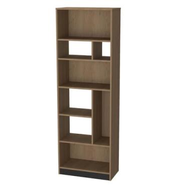 Imagem de Estante Livreiro Roma com 8 Nichos - Mel/Preto