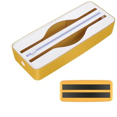 Imagem de Sonile Cortador De Cozinha Multifuncional Com Dois Compartimentos, Para Armazenamento E Corte Filme Plástico, Papel Alumínio Vegetal, Corta Facilmente Materiais Ao Mesmo Tempo (Amarelo (Magnético))