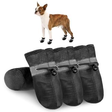 Imagem de SCENEREAL Sapatos de cachorro para pavimento quente para cães pequenos e médios protetores de patas, botas de verão resistentes ao calor à prova d'água macias para caminhadas ao ar livre, pisos