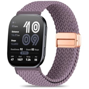 Imagem de Oanux Pulseira de relógio de nylon trançado magnética de 22 mm, compatível com Amazfit Bip 6/Amazfit Bip 5, pulseira esportiva macia respirável para Amazfit Helio e GTR 4/3 Pro/3/2/2e/47 mm masculino