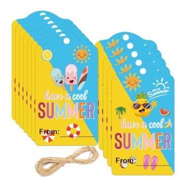 Imagem de Etiquetas de nome divertidas I Hope You Have A Cool Summer 5 x 3,5 polegadas - Hope Your Summer is Bubbling with Fun Hello Summer Tags Cads de fim de ano escolar para lembrancinhas de festa envelope