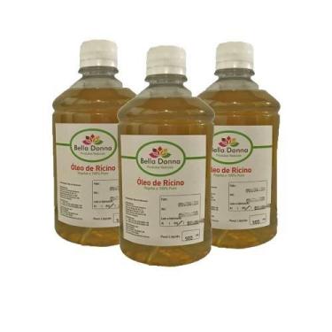 Imagem de Kit 3 Óleo De Rícino 100% Puro 500ml - Bella Donna