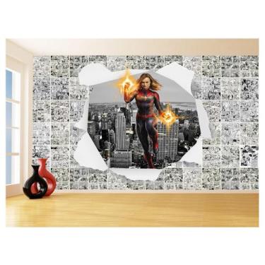 Imagem de Papel De Parede 3D Heróis Página Quadrinhos Hq 3,5M Nhma229 - Você Dec