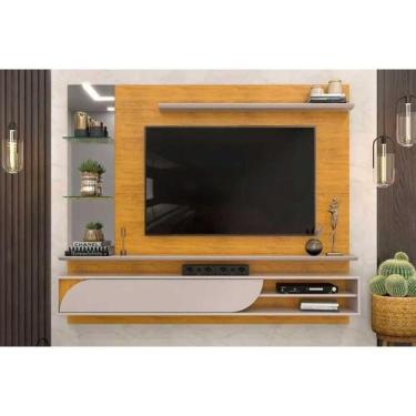 Imagem de Painel Quarto p/ TV até 60 polegadas Ravi c/ Prateleiras e Nicho 180x1