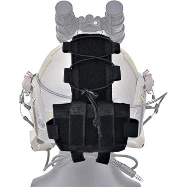 Imagem de Bolsa de bateria de capacete tático bolsa de capacete airsoft bolsa de contrapeso acessório de capacete de caça militar (preto)