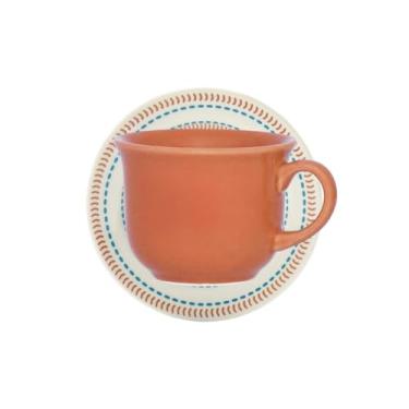 Imagem de Xí­cara para Chá com Pires Caribe em Cerâmica 200ml - Biona