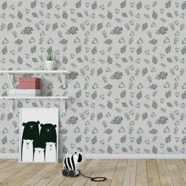Imagem de Papel De Parede Infantil Robô Ursinho Baby