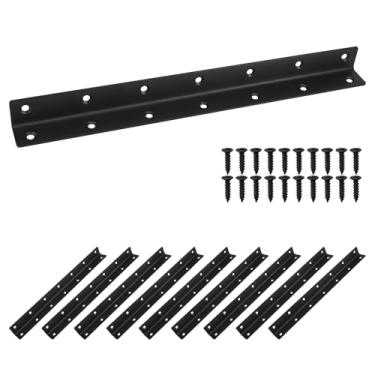 Imagem de Redunest Suporte Em L, De Canto Para Serviços Pesados, Pacote Com 10 Suportes Prateleira Metal 12,8, Ângulo Prateleiras, Preto Madeira, Comprim