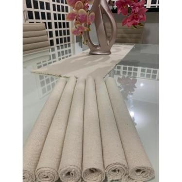 Imagem de Conjunto de 7 peças de corrida de mesa de algodão com 6 almofadas e 1 trilho de mesa perfeito para jantares e reuniões de família(JGAM16)