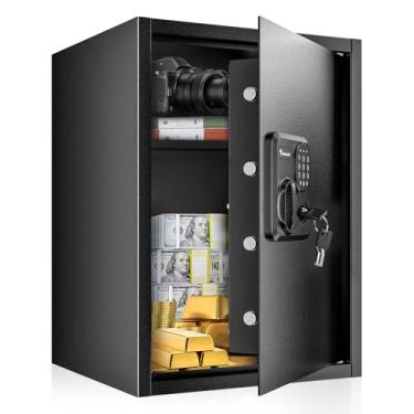 Imagem de Bonsaii Seguro para casa de segurança de 1,8 metros cúbicos com teclado digital, caixa de segurança para joias, dinheiro, armas | Cofre para documentos (36 x 33 x 50 cm)