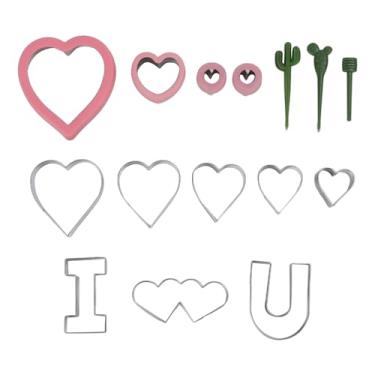 Imagem de Sonew Conjunto de Cortador de Aço Inoxidável Em Formato de Coração Sonew 15 Unidades, Com Variedade de Designs Em Formato de Coração, para Assar Biscoitos