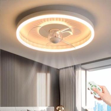 Imagem de Ventilador Led Com Iluminação De Teto 30w Pingente De Luz Regulável Com Controle Remoto 6 Engrenagens Ajustável Velocidade Do Vento Berçário Moderno Ventilador Silencioso Lu, Gold