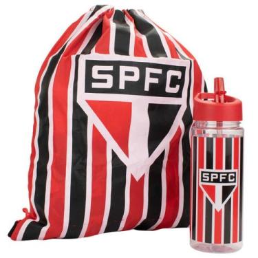 Imagem de Garrafa São Paulo Plástica 450 ML Com Sacochila - EAS026-2 - MILENO