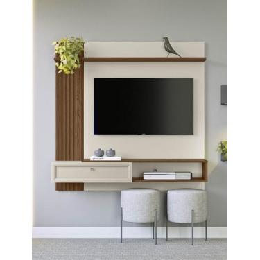 Imagem de Painel Home Suspenso 133cm para TV Alvorada Linea Brasil, Freijó/Off W