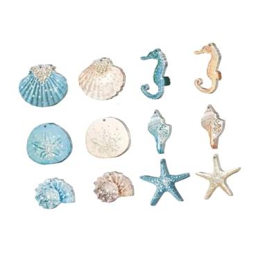 Imagem de Esquirla Enfeites de Natal com tema de praia e oceano, decorações de madeira, estrela do mar, concha, decoração de árvore de Natal para casa, fazenda, festa de, 24 Peças