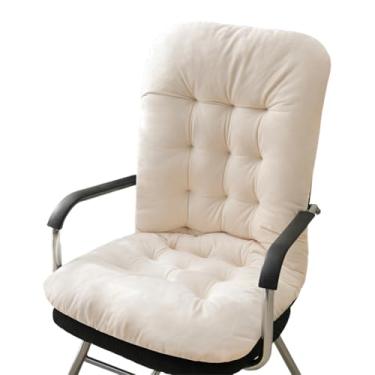 Imagem de GKWW Almofada antiderrapante para cadeira de escritório de balanço com laços almofada macia para assento com suporte alto para dormitório, carro, escritório, pátio (branca)