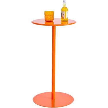 Imagem de Mesa De Bar Pub Laranja, Mesa De Bistrô De Metal Para Coquetel, Mesa De Jantar Moderna Para Café Da Manhã, Mesa De Cozinha, Mesas De Balcão Redondas Altas, Mesas Fin, One Color, 48x48x72cm