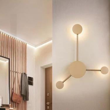 Imagem de GZZBMY Arandelas de parede modernas de LED de metal acrílico para iluminação de parede luminárias de parede nórdicas minimalistas para sala de estar interna quarto corredor decoração de escritório