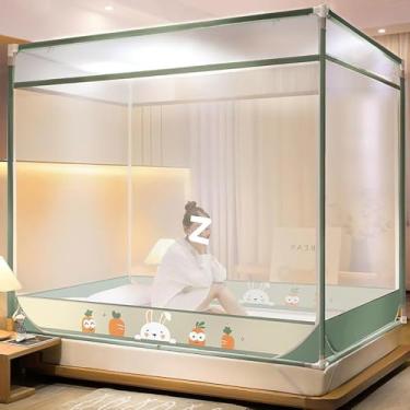 Imagem de Mosquiteiro, Mosquiteiro De Cama, Rede Anti-mosquito Yurt Quadrada De Três Portas, Barraca Sem Instalação, Dobrável E Portátil, Adequada Para Renda Anti-mosquito Totalmente Fechad, G, 2.0M*2.2M