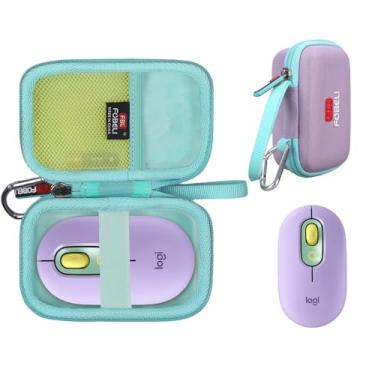 Imagem de FBLFOBELI Capa de viagem para Logitech Pebble M350 M355 i345 mouse sem fio, organizador de bolsa protetora à prova de choque (apenas capa) (Daydream Mint)