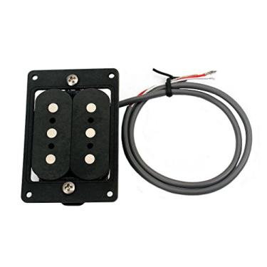 Imagem de Captador Humbucker de bordo de 3 cordas Qgdni para peças de reposição de guitarra de caixa de charutos (fibra preta)