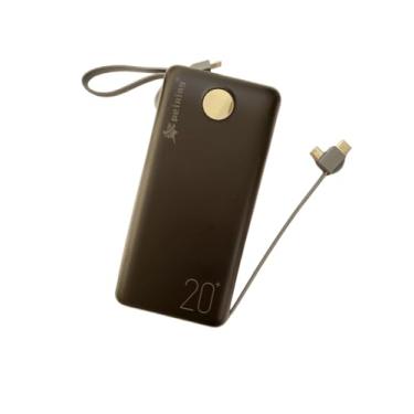 Imagem de Power Bank Carregador Portátil 20.000mAh Digital compatível com Xiaomi iPhone Motorola e Samsung (Preto/Cinza)