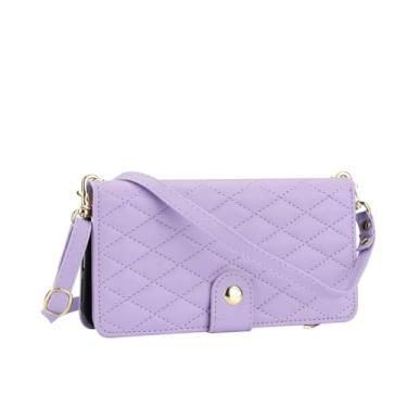 Imagem de HJZSZX Para Samsung A56 (5G) Lanyand Couro Zip Wallet Capa de Telefone (Para Samsung A56 (5G)/Roxo Claro)