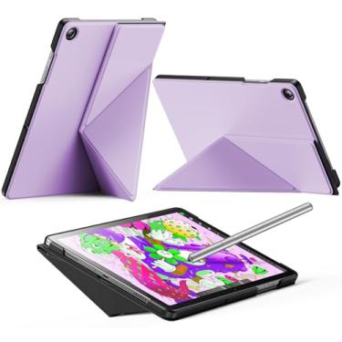 Imagem de INFILAND Capa para Samsung Galaxy Tab A9+/A9 Plus 11 polegadas 5G, capa fina dobrável estilo livro com suporte horizontal e vertical, roxo lilás