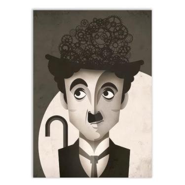 Imagem de Placa Decorativa Charles Chaplin Ilustração Desenho