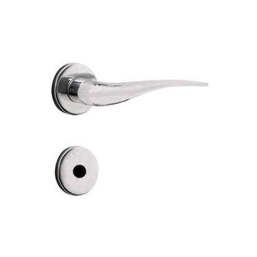 Imagem de Fechadura Papaiz Mz930 Banheiro 40 Roseta Cromado Acetinado, Cromada