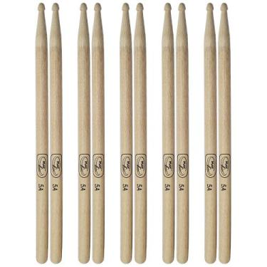 Imagem de Kit com 5 Pares de Baquetas para Bateria Hickory 5A New York