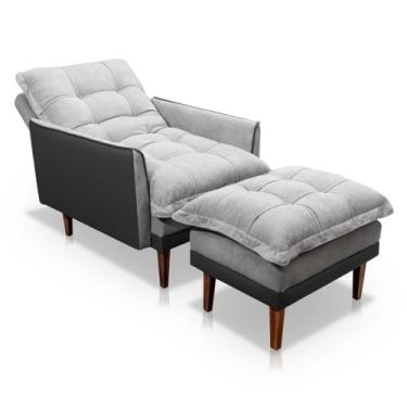 Imagem de Poltrona Reclinável de Luxo + Puff Acompanhante - Design Moderno e Resistente