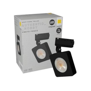 Imagem de Spot Led 10w Nobby Preto Trilho Quadrado Branco Quente Branco Quente 1