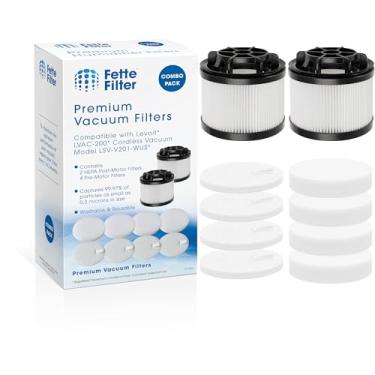 Imagem de Fette Filter - Filtros de substituição LVAC-200 Premium compatíveis com aspirador sem fio Levoit LVAC-200 modelo LSV-V201-WUS Inclui 2 filtros Hepa Post-Motor e 4 filtros pré-motor para LVAC200 Vac.