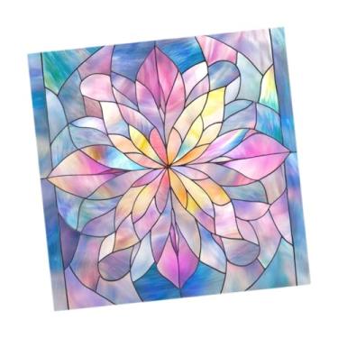 Imagem de oshhni Adesivo de janela Adesivo de vidro Colorido Elegante Papel de parede de arte de janela para escritório Quarto Dormitório Banheiro Festival, Type B