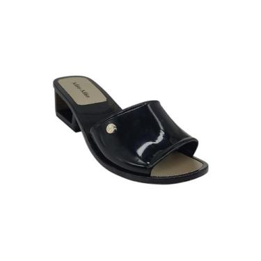 Imagem de Sandália Tamanco Feminino de Acrílico Cristal Salto Médio Retrô Miss M