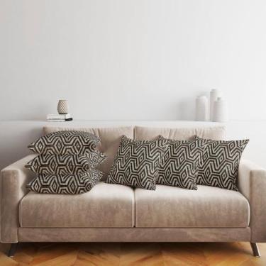 Imagem de Kit 6 Capas Almofadas 45x45cm Jacquard Estampadas Luxo Moderna com Zíp
