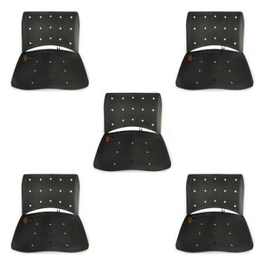 Imagem de Kit 5 Assento/Encosto Plastico Preto Ergoplax Iso Plástico - Plaxmetal