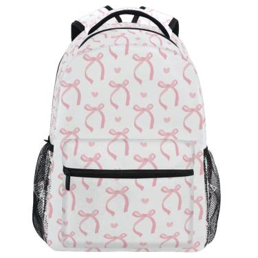 Imagem de Mochila Wamika Pink Bow Girls Cute Heart Ribbon School