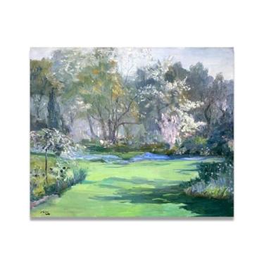 Imagem de Primavera, The Garden John Lavery Classic Realist Portrait & War Scene Canvas Art – Decoração de parede de arte irlandesa para casa 30 x 36 cm Un Framed