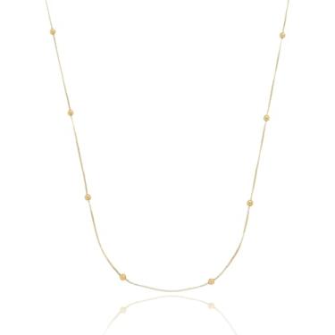 Imagem de Corrente Feminina Veneziana Com Bolinhas 45cm Ouro 18k 750 Amarelo