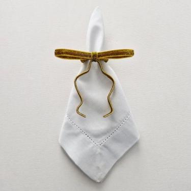 Imagem de Porta Guardanapo Laço Veludo com Glitter Estruturado - Decor Madame Bl