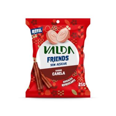Imagem de Pastilhas Valda Friends com Canela, Mentol e Eucaliptol - Sem Açúcar (Sabor Canela) - Refrescância Instantânea – Kit com 10 Sachês de 25g