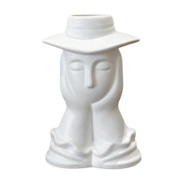 Imagem de MotiveTech Vaso de Rosto, Busto de Estético Moderno, Vaso de Flores, Vaso de Flores Artificiais para Peça Central, Mesa de Escritório, Prateleira, Sal