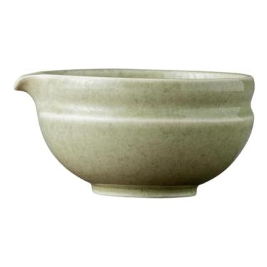 Imagem de Ioensy Tigela de cerâmica Matcha com bico para despejar, acessório para fazer chá reutilizável, cerimônia, xícara de chá verde Chawan para iniciantes, Matcha Green