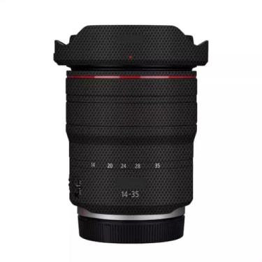 Imagem de Adesivo de lente de câmera RF 14-35 4 para Canon RF 14-35 mm F4 Macro Coat Wraps película protetora vinil decalque skin (preto matriz)